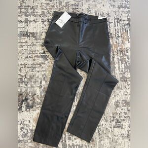 Zara faux leather high- waisted leggings